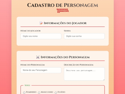 Formulário de RPG online